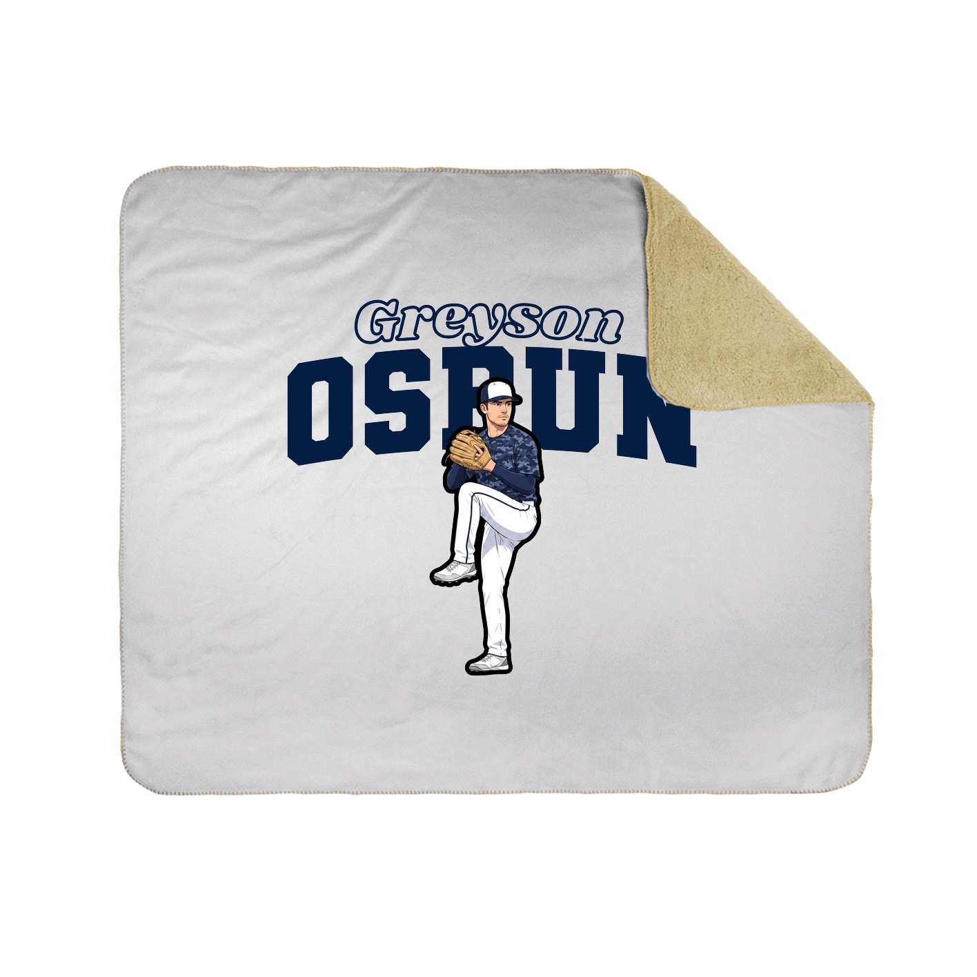 Throw Blanket — Name Arch in White