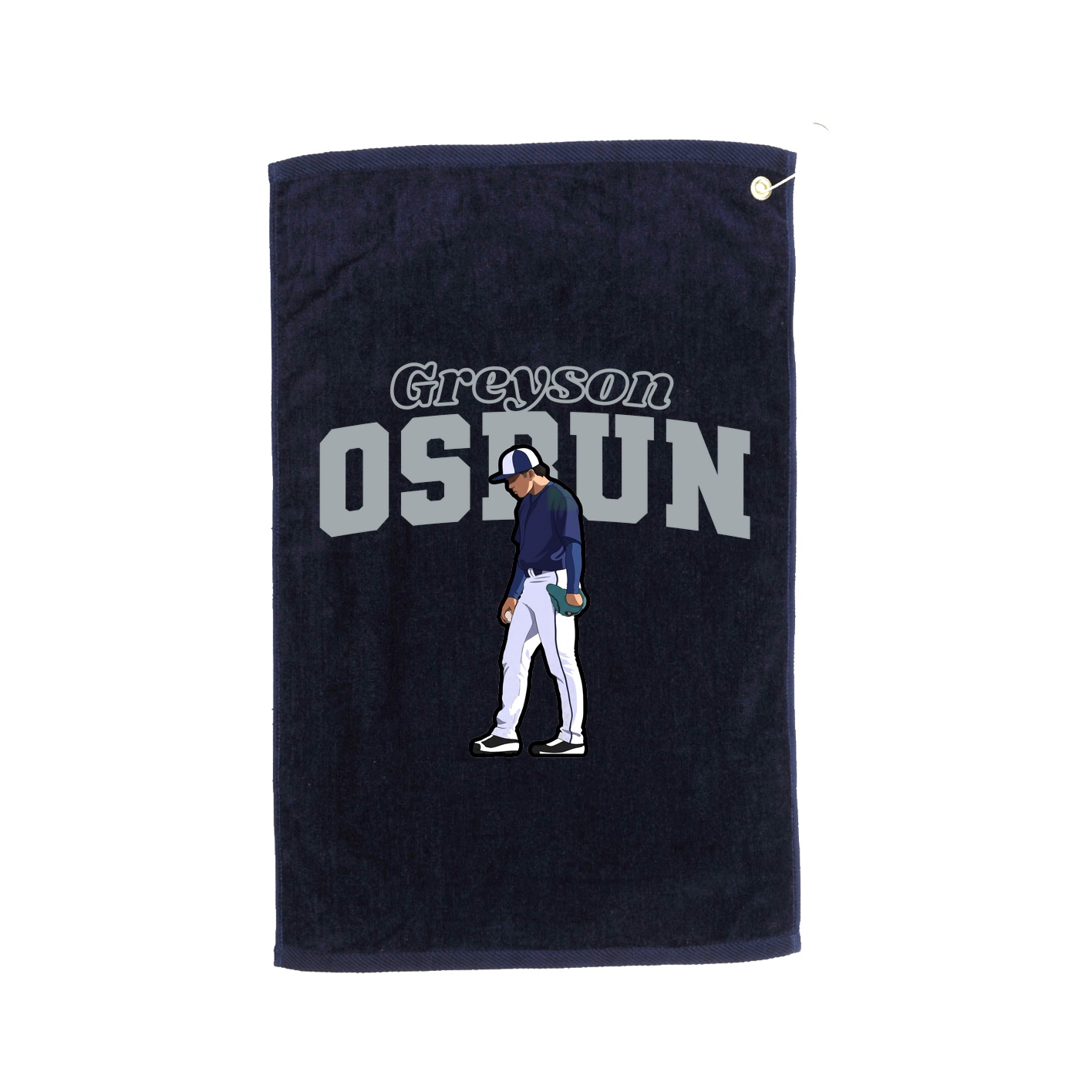Golf Towel — Name Arch in Navy