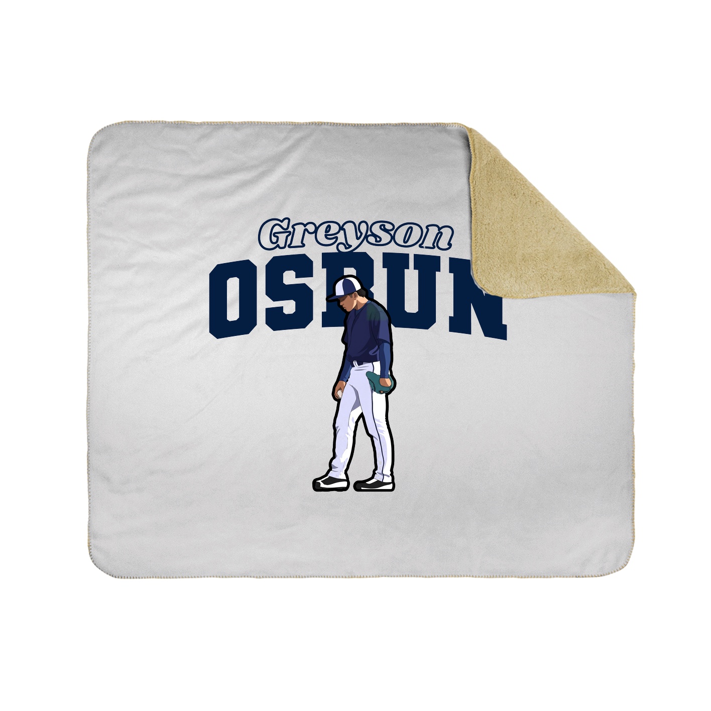 Throw Blanket — Name Arch in White