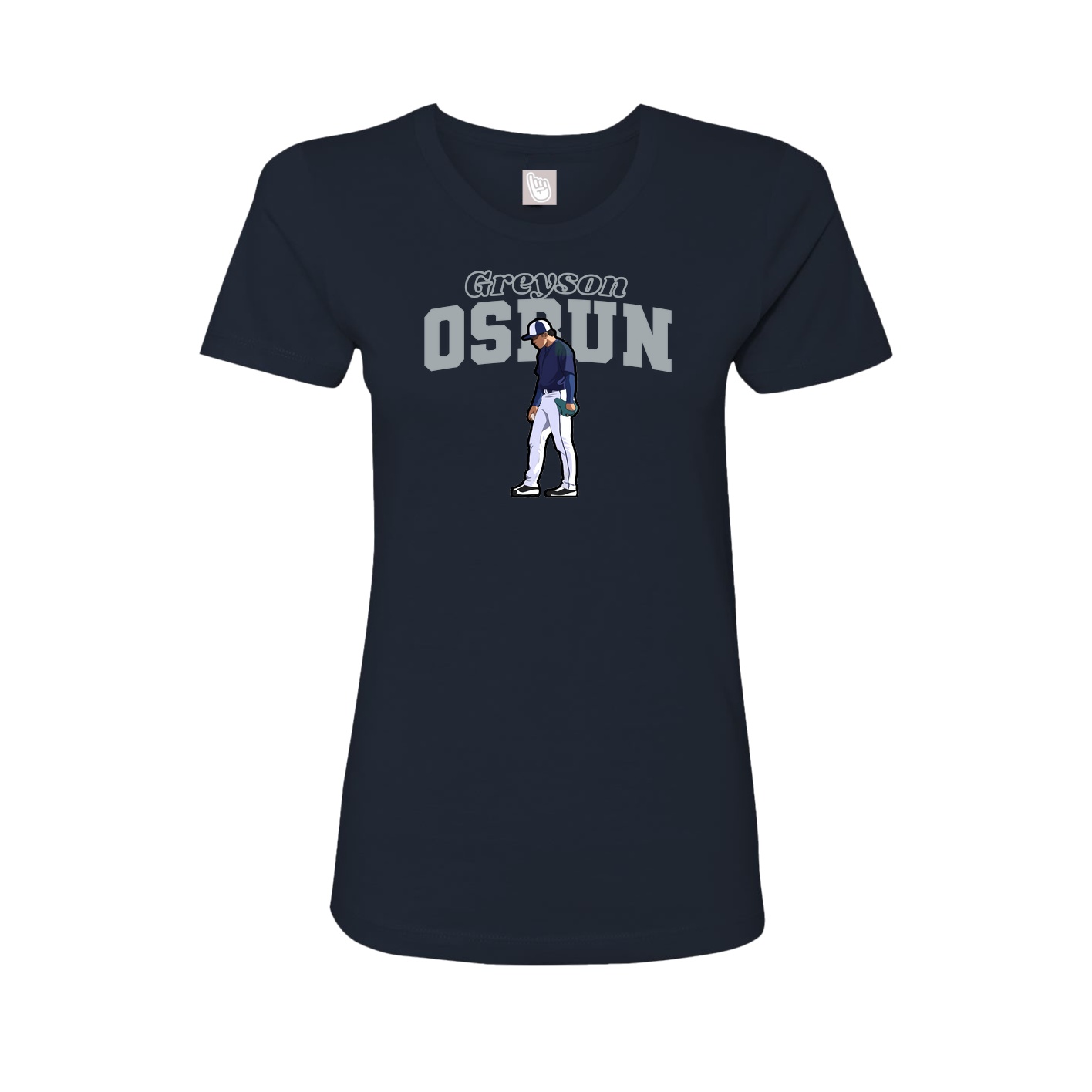 Fitted Women's Tee — Name Arch in Navy