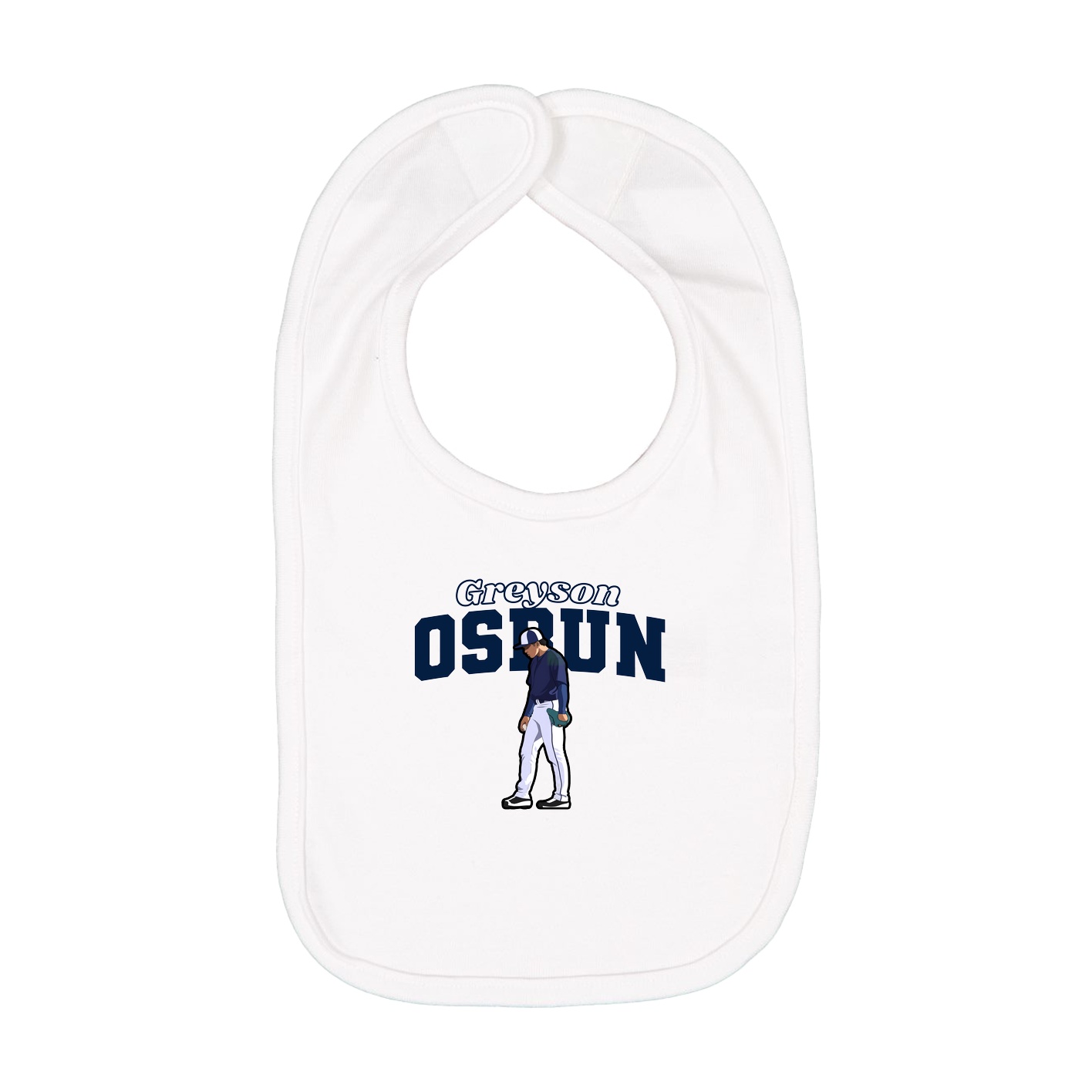 Infant Bib — Name Arch in White