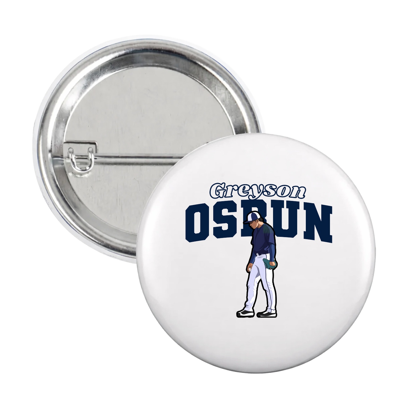 Game Day Button — Name Arch in White