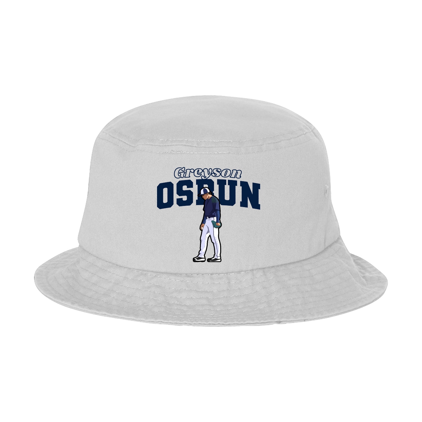 Bucket Cap — Name Arch in White