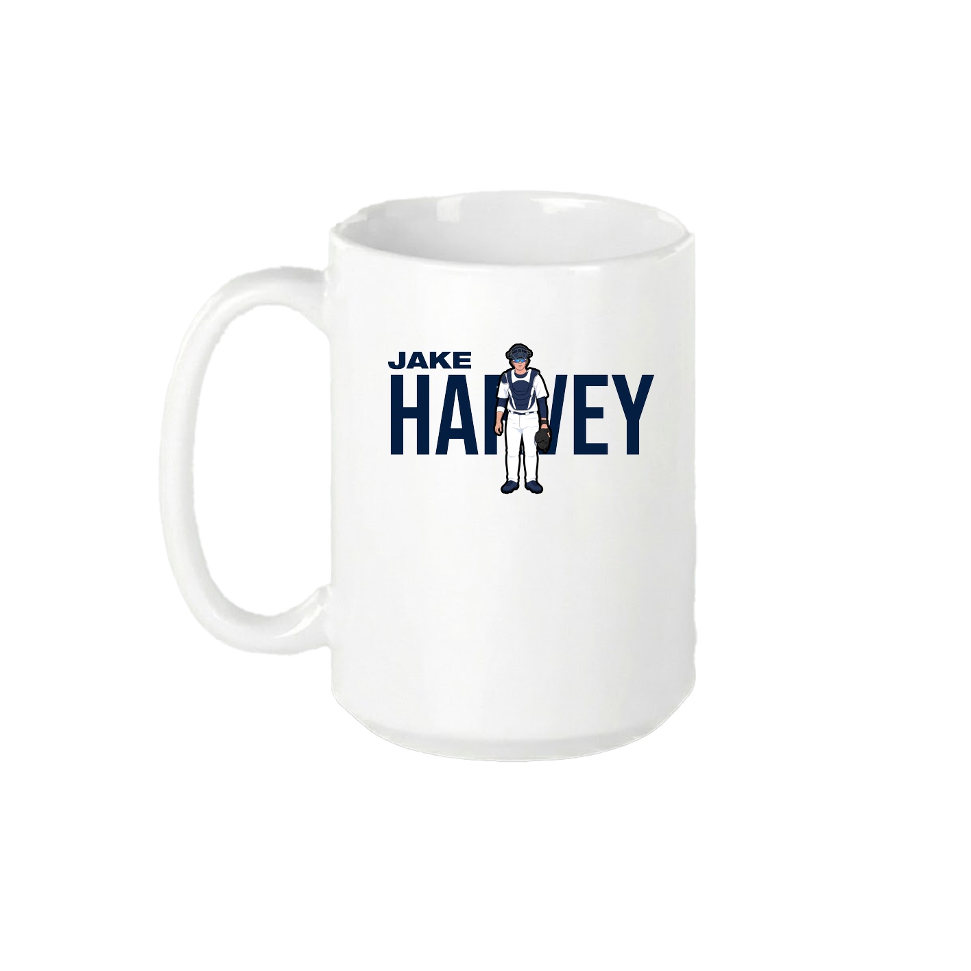 15oz Coffee Mug — Player Name in White