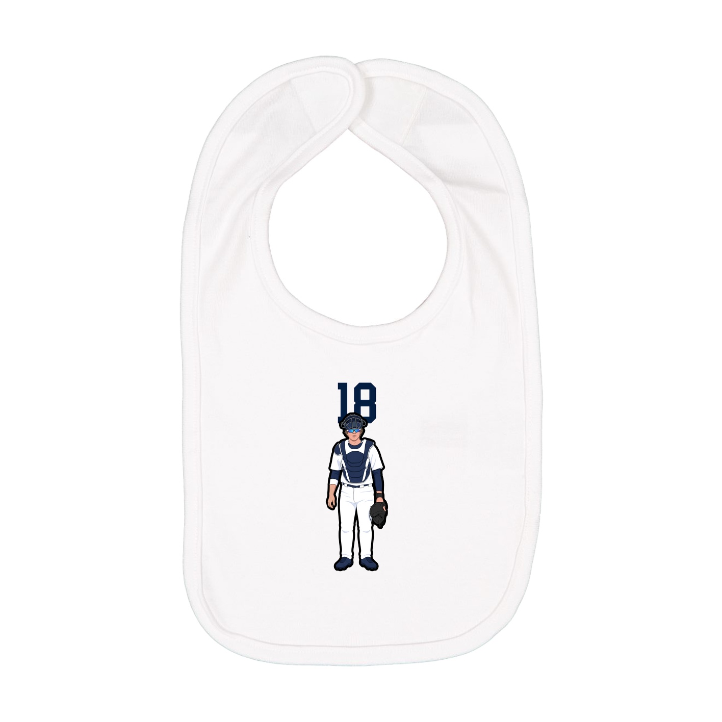 Infant Bib — Number Top in White