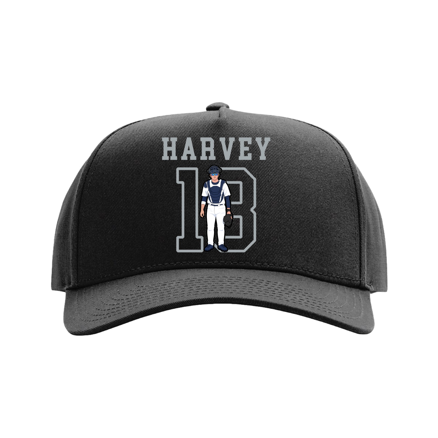 Full Fabric Five-Panel Champ Cap — Shirsey in Black