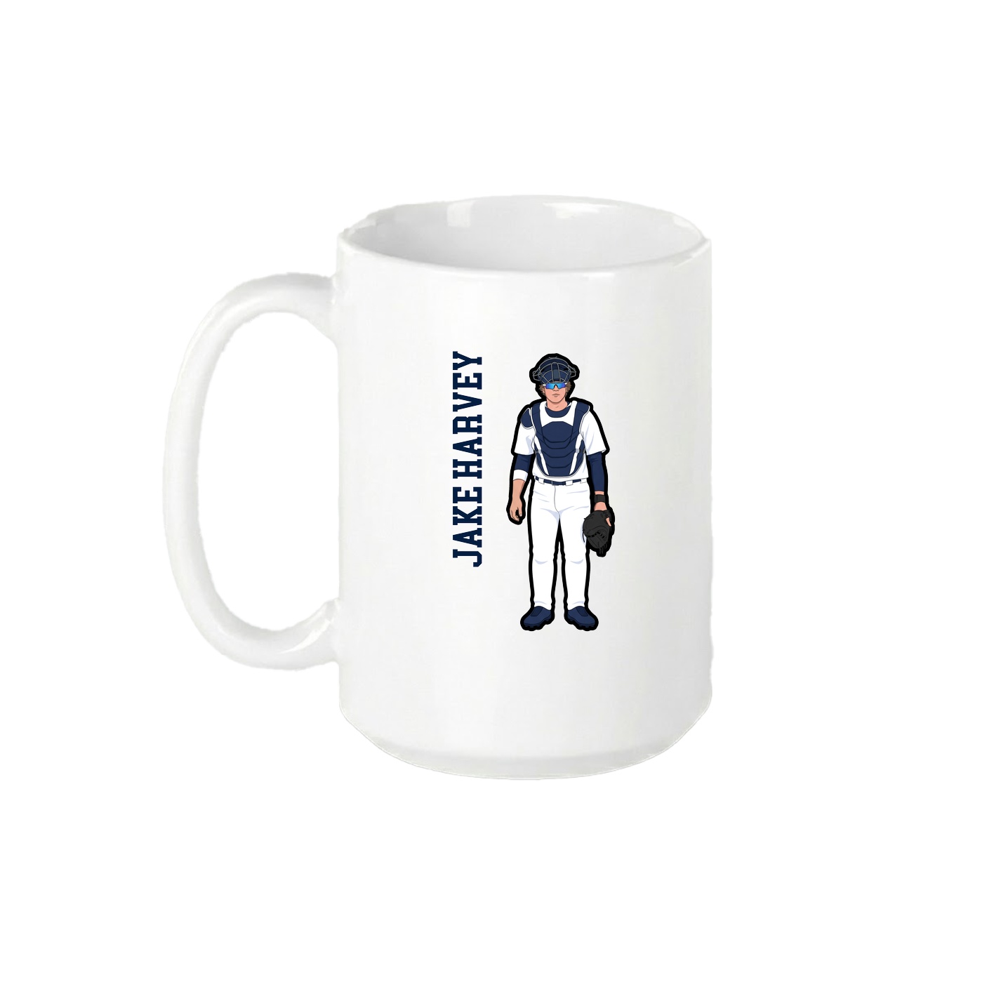 15oz Coffee Mug — Name Vertical in White