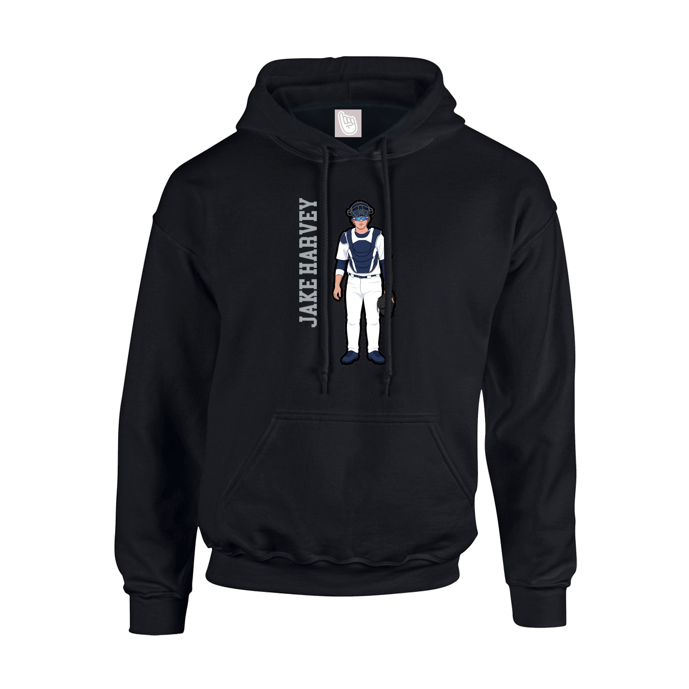 Youth Hoodie — Name Vertical in Black