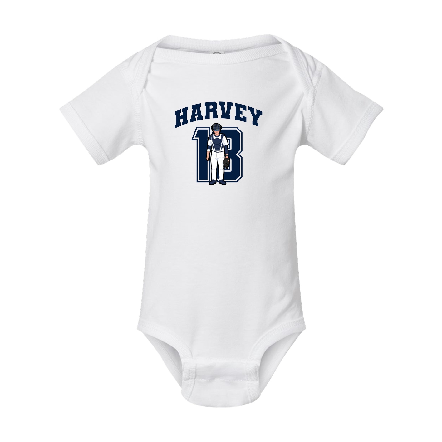 Baby Onesie — Number in White