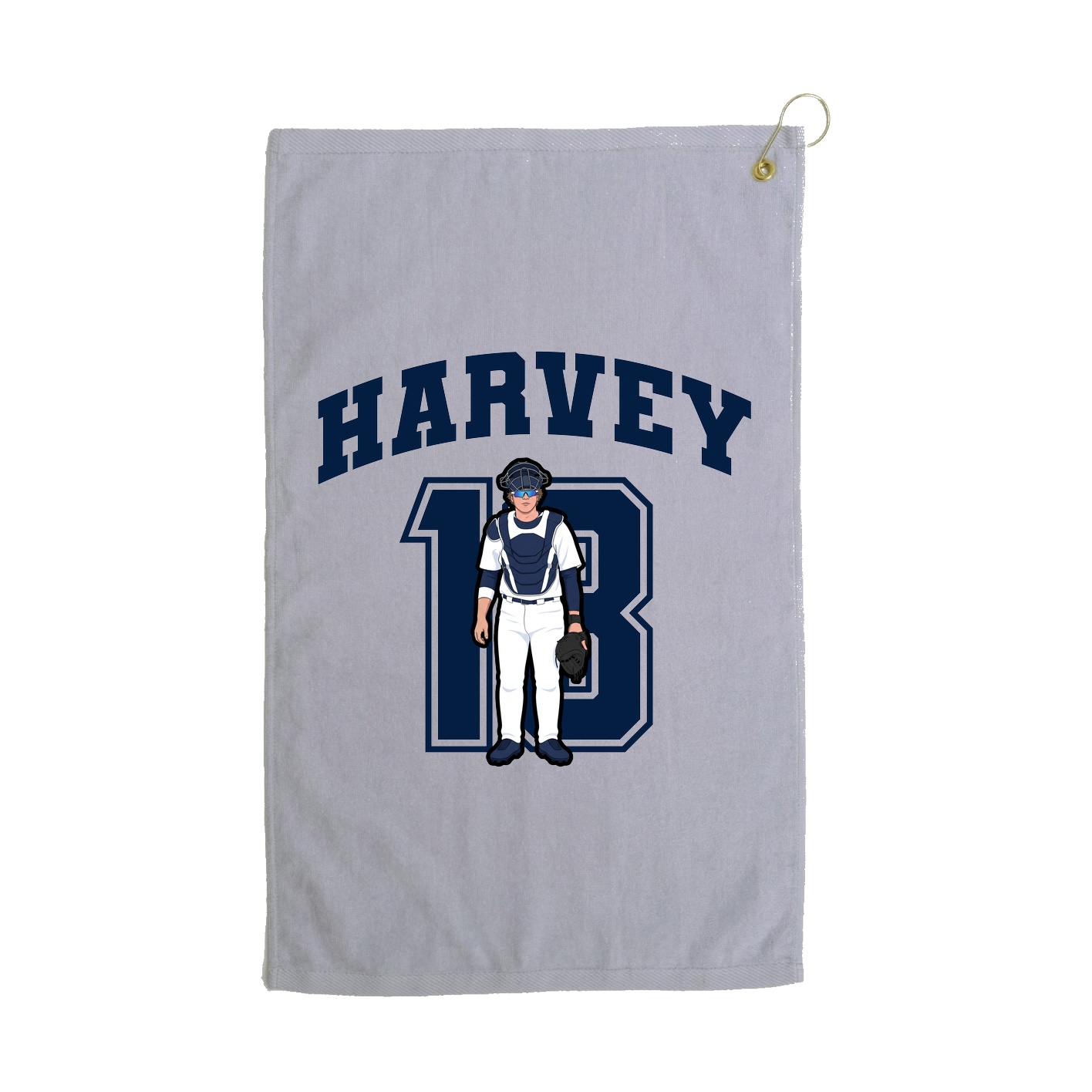 Golf Towel — Number in Grey