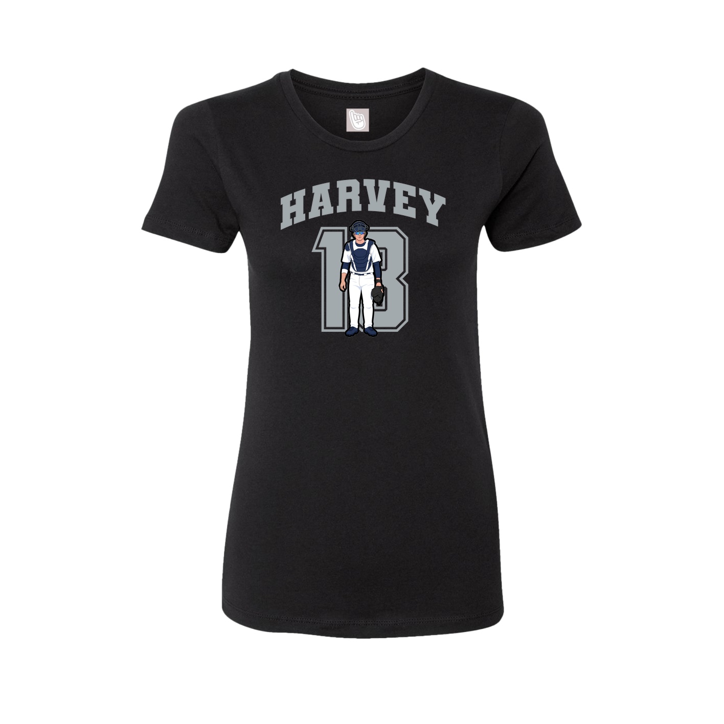 Fitted Women's Tee — Number in Black