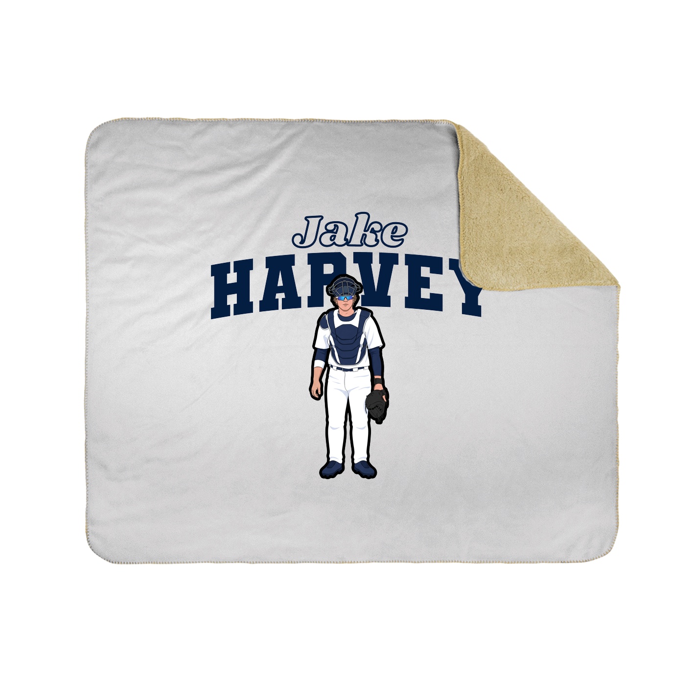 Throw Blanket — Name Arch in White