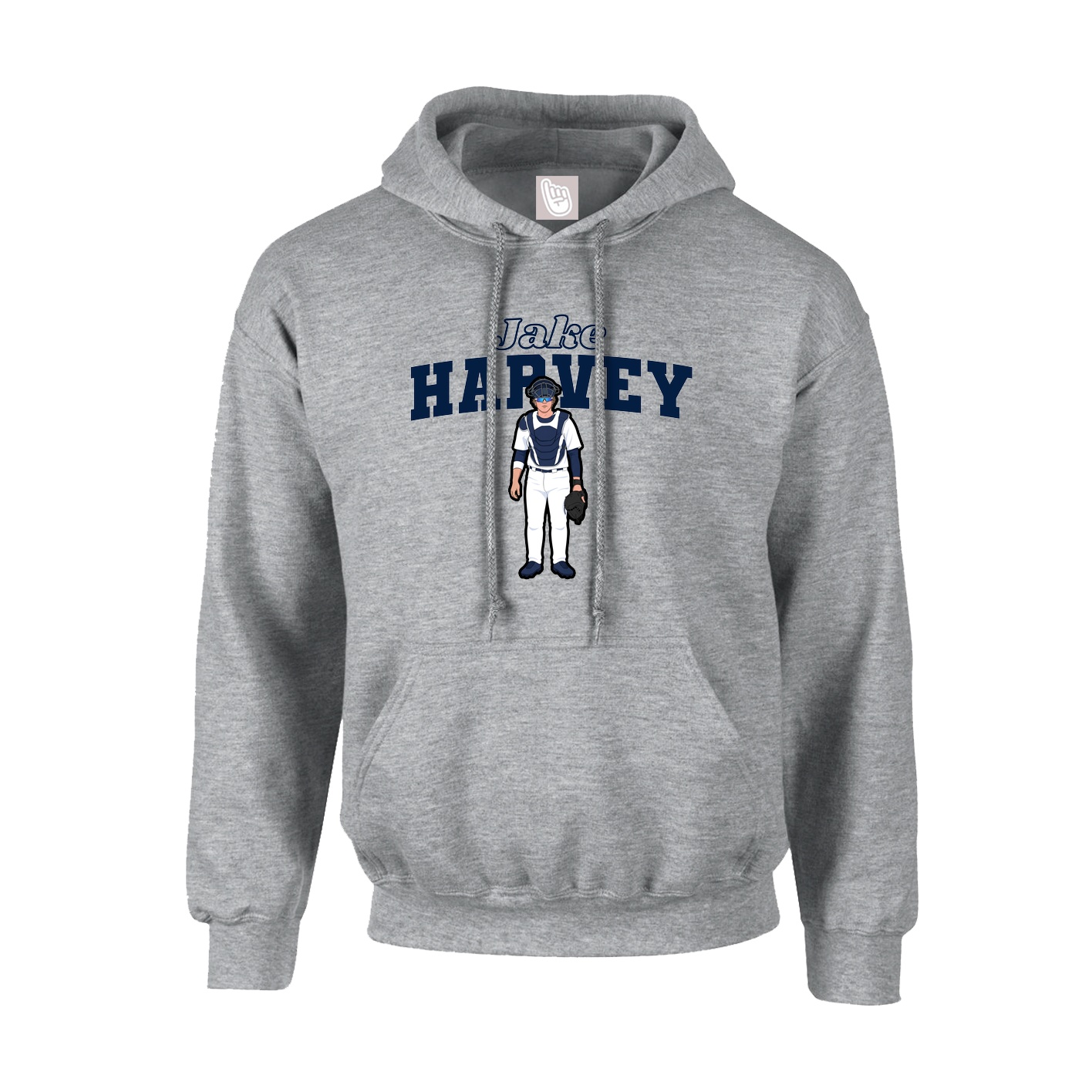 Youth Hoodie — Name Arch in Grey