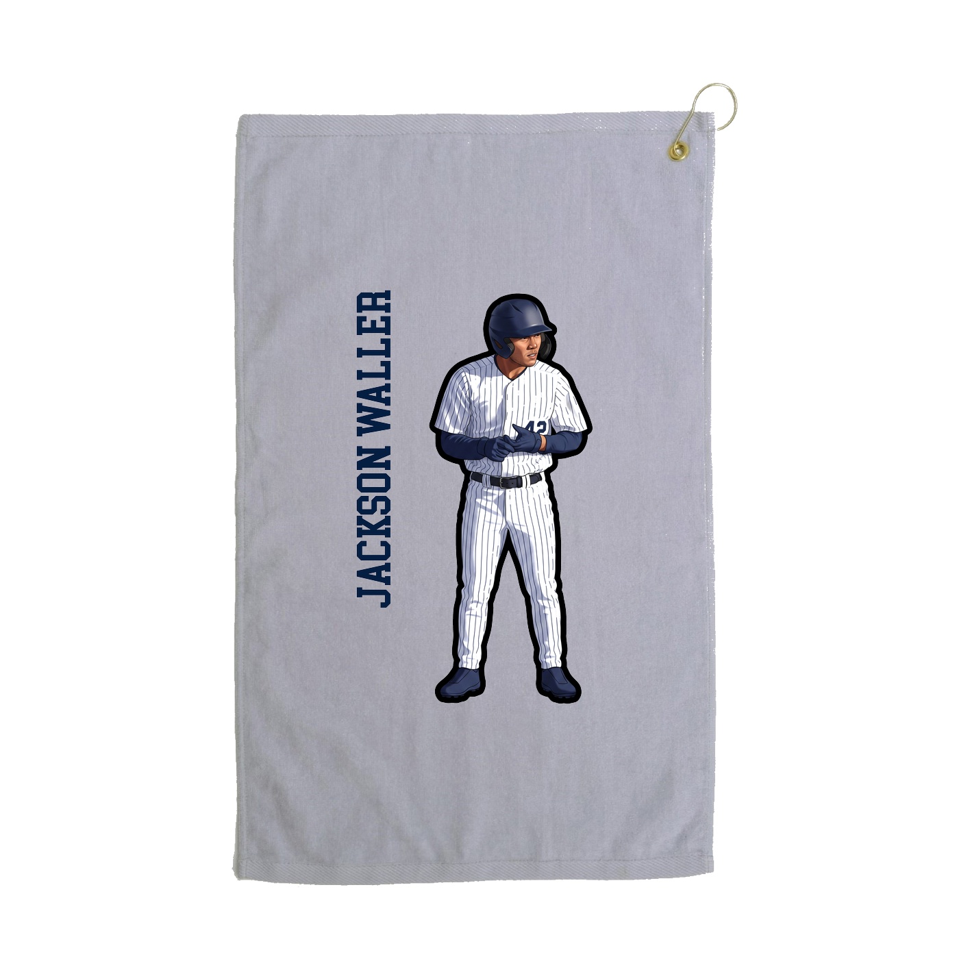 Golf Towel — Name Vertical in Grey
