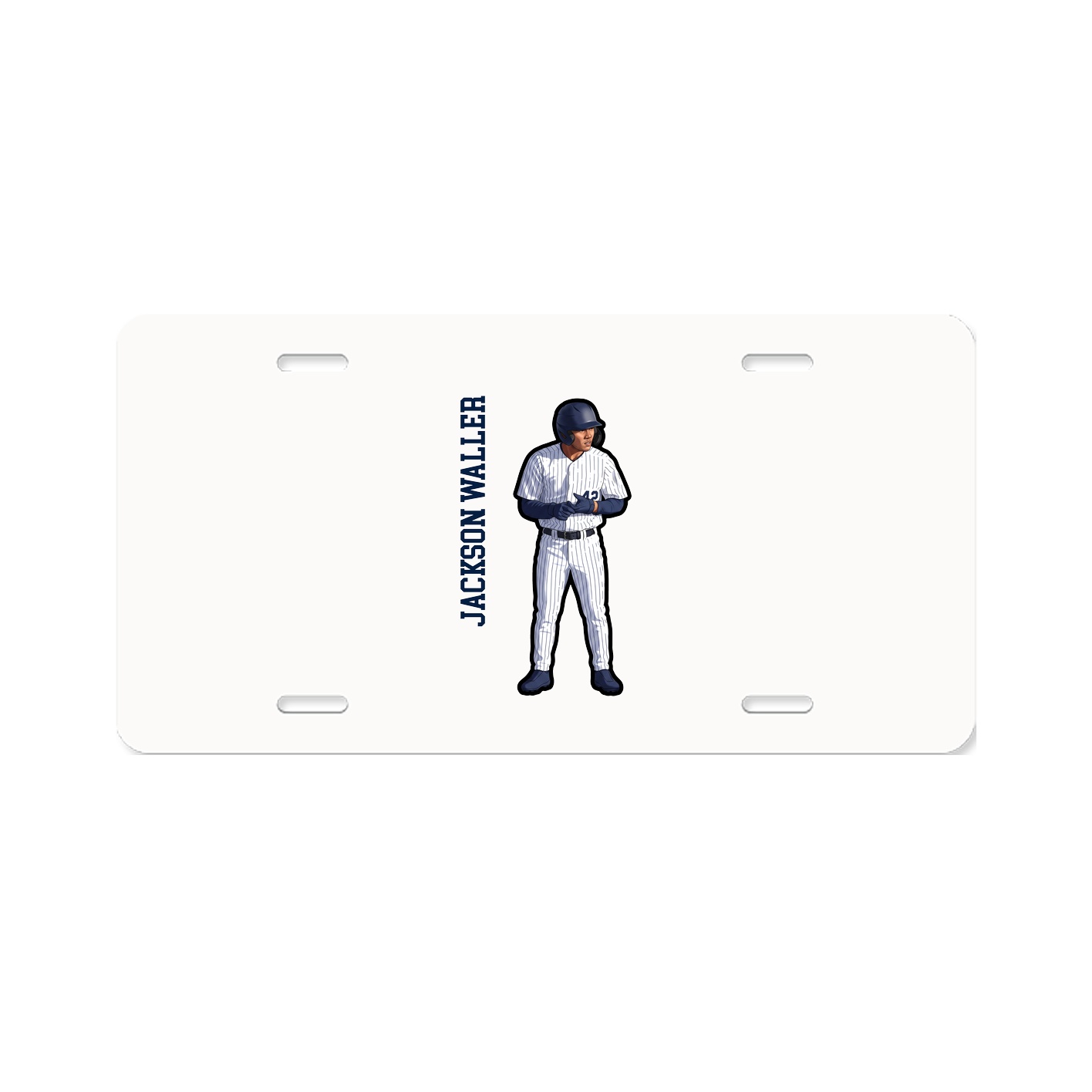 License Plate — Name Vertical in Classic
