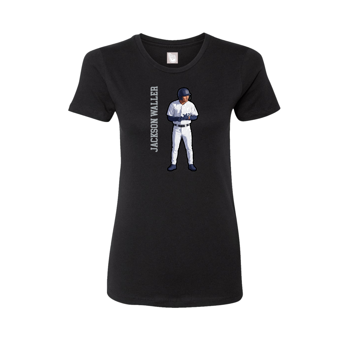 Fitted Women's Tee — Name Vertical in Black
