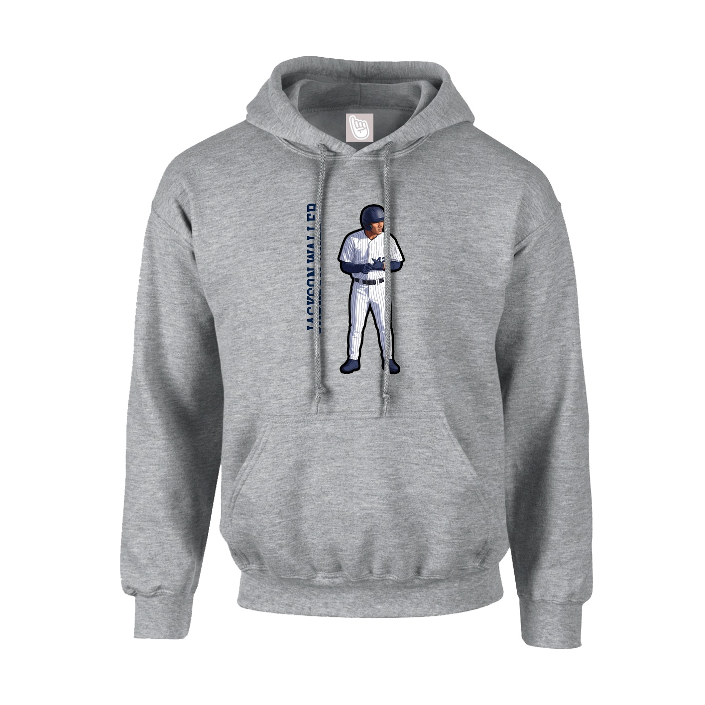 Hoodie — Name Vertical in Grey