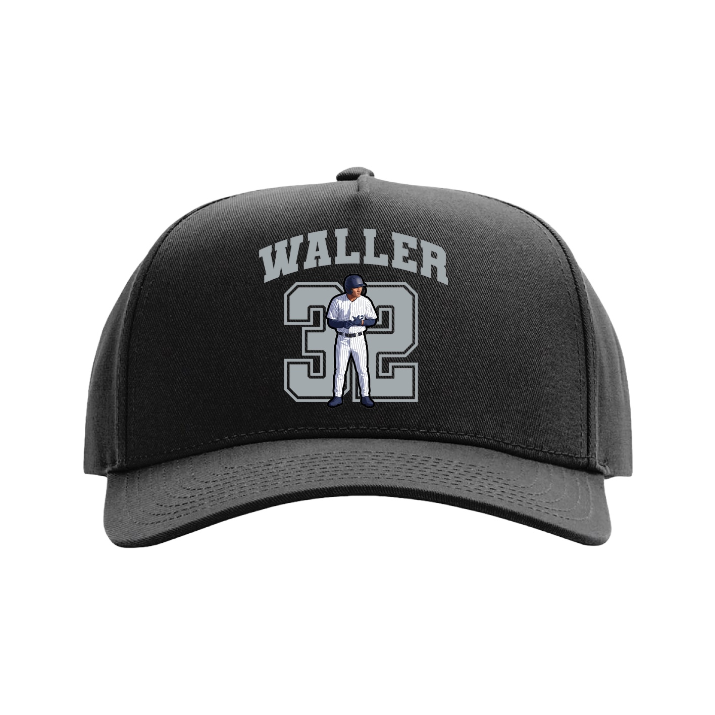 Full Fabric Five-Panel Champ Cap — Number in Black
