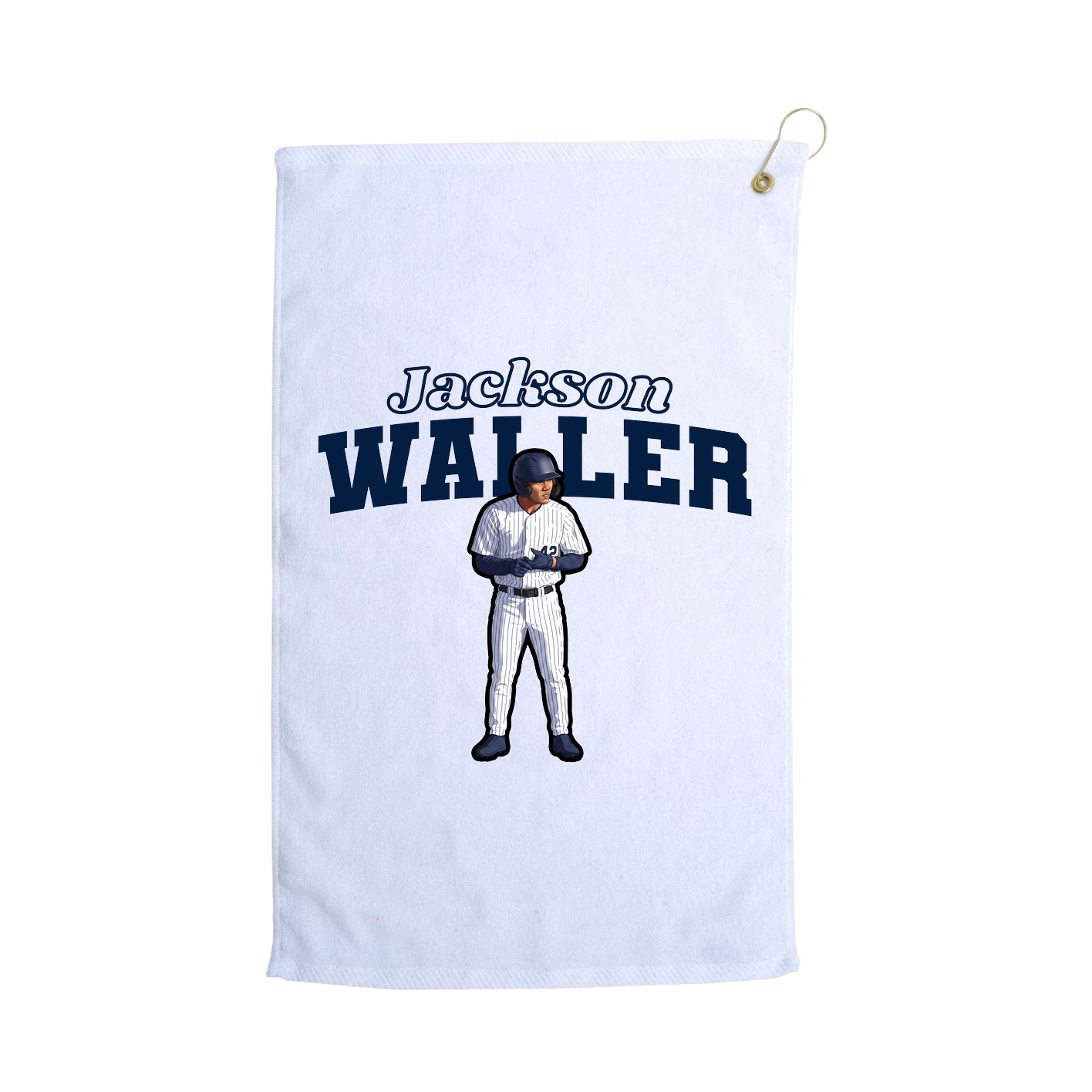Golf Towel — Name Arch in White