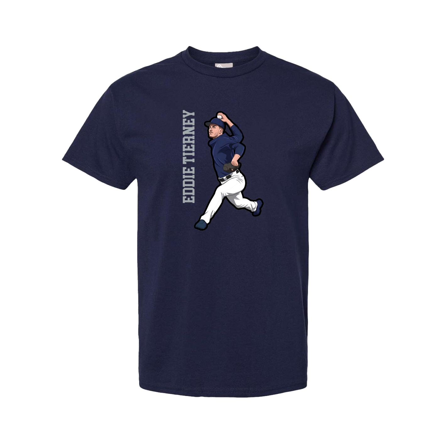 Tee — Name Vertical in Navy