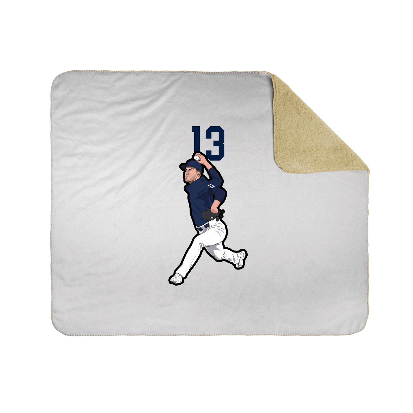 Throw Blanket — Number Top in White