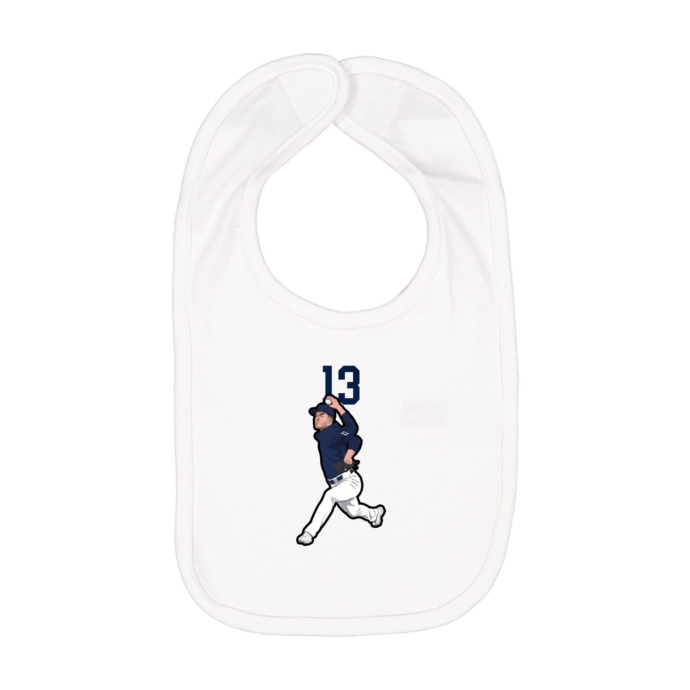 Infant Bib — Number Top in White