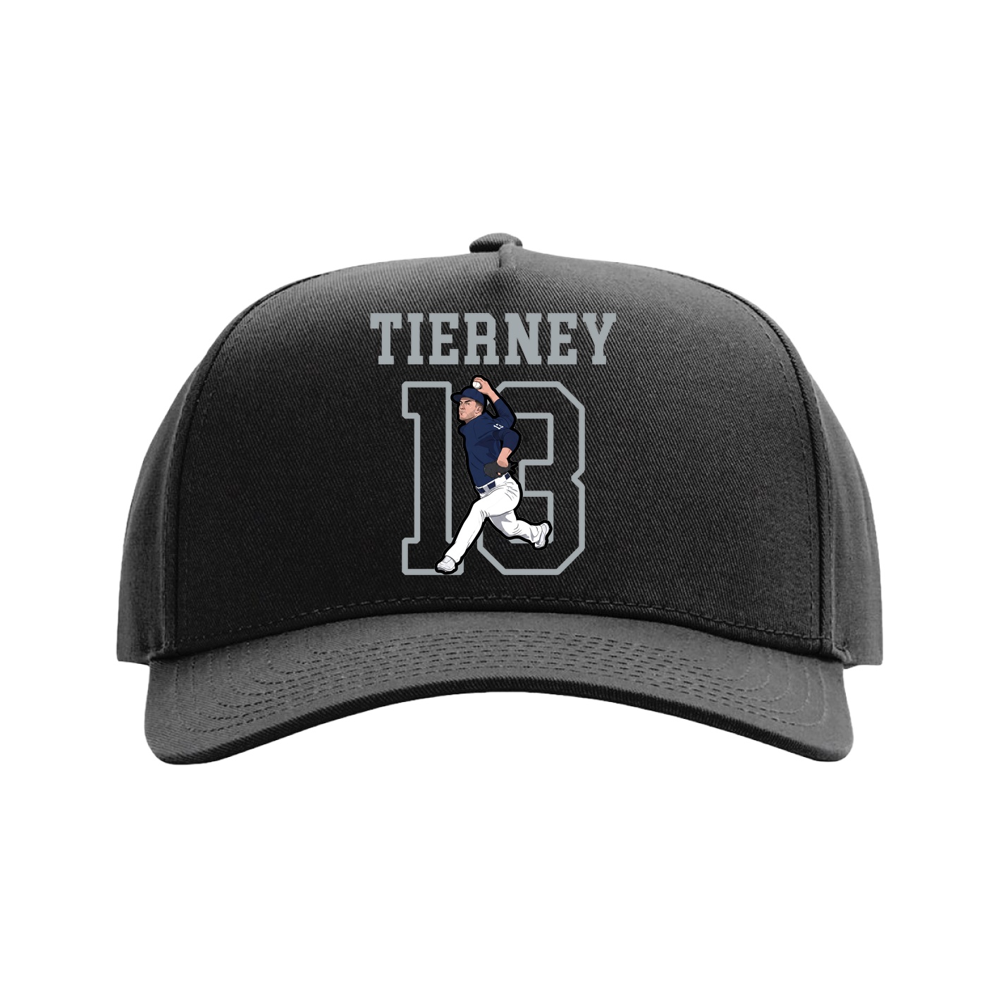 Full Fabric Five-Panel Champ Cap — Shirsey in Black