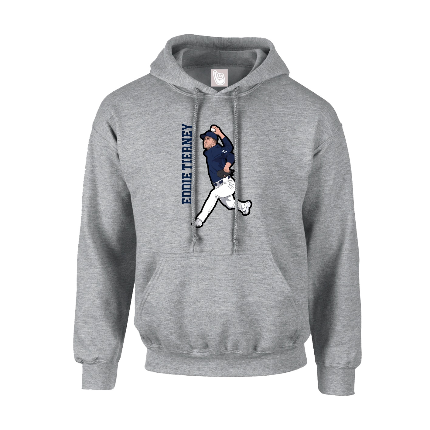 Youth Hoodie — Name Vertical in Grey