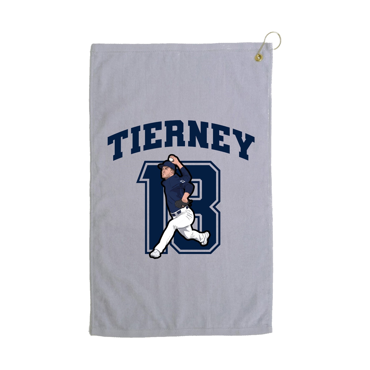 Golf Towel — Number in Grey