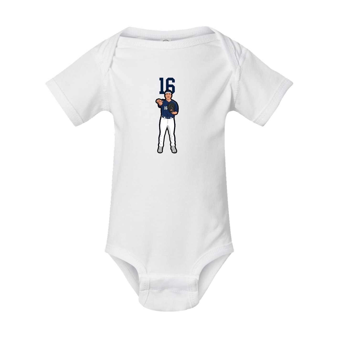 Baby Onesie — Number Top in White