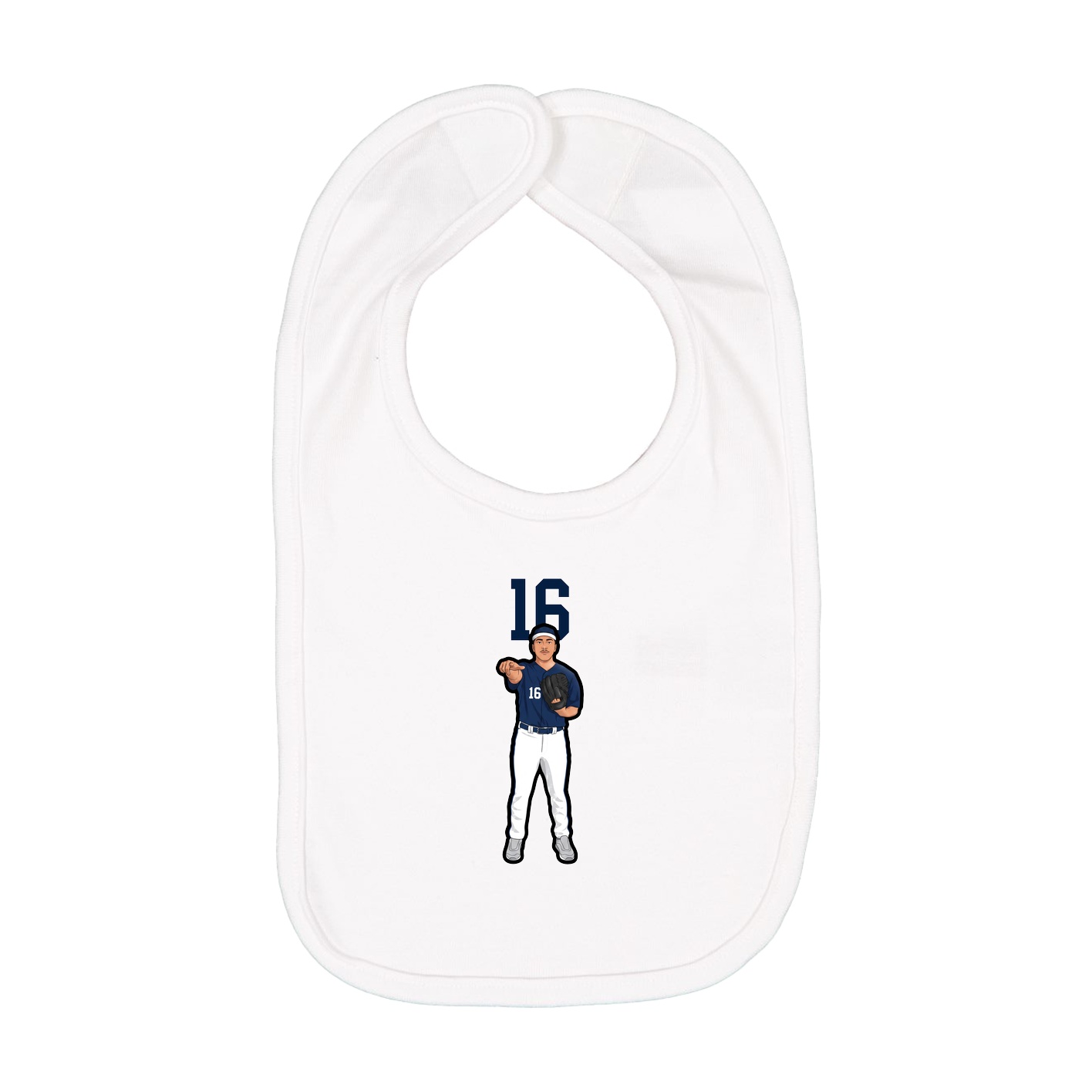 Infant Bib — Number Top in White