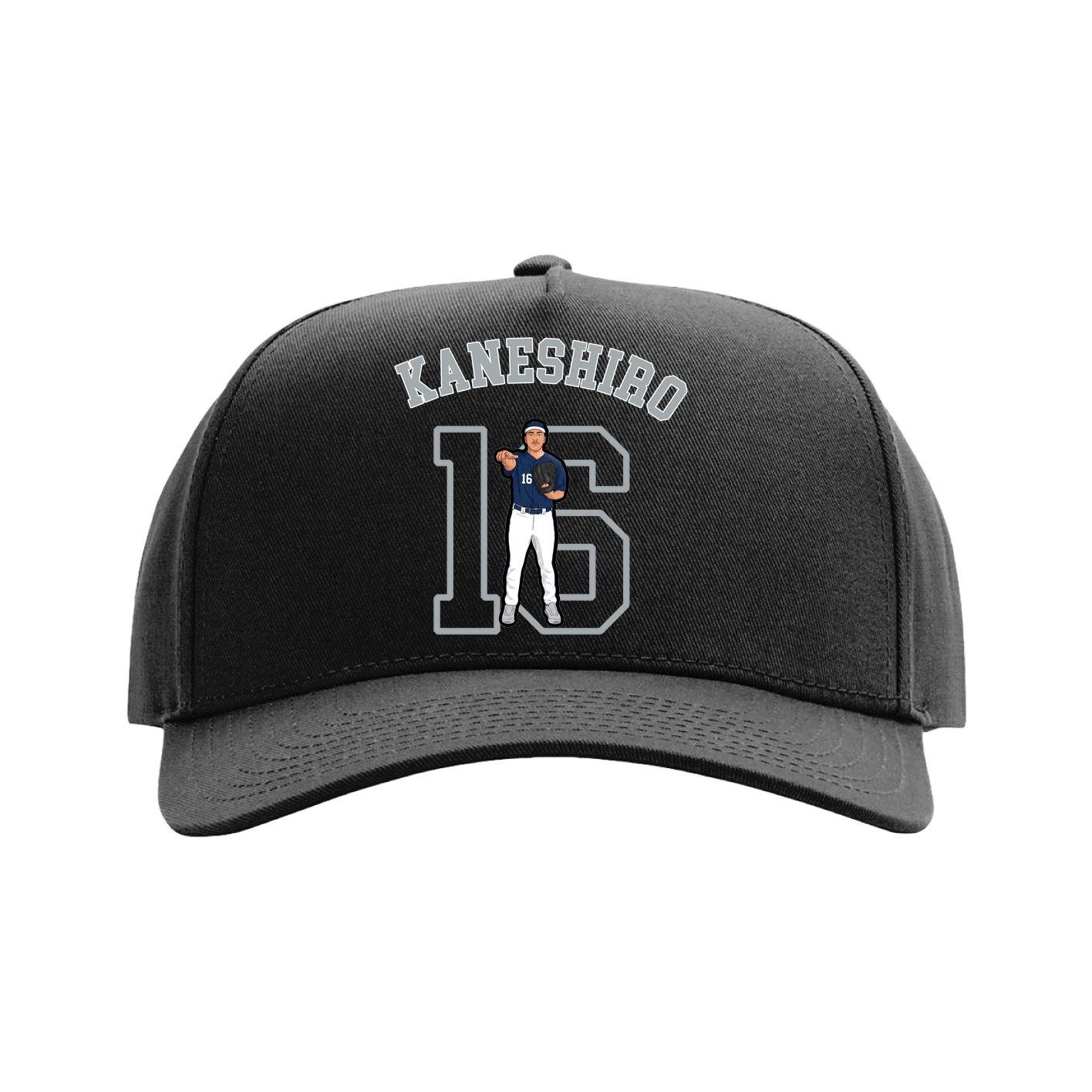 Full Fabric Five-Panel Champ Cap — Shirsey Arch in Black