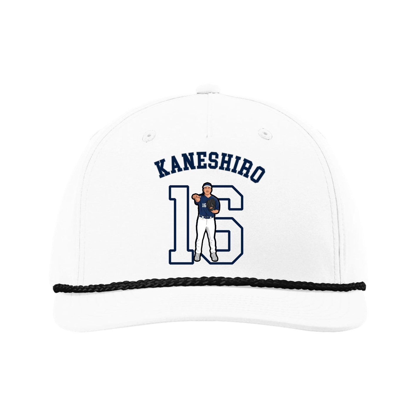 Five-Panel Classic Rope Cap — Shirsey Arch in White