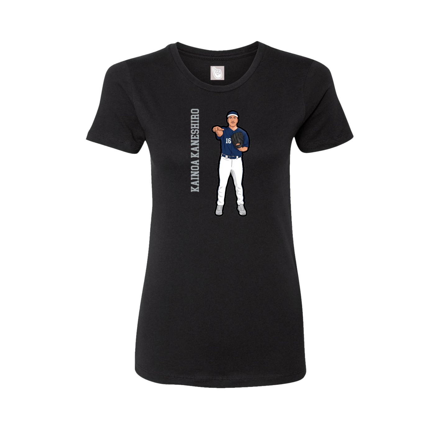 Fitted Women's Tee — Name Vertical in Black