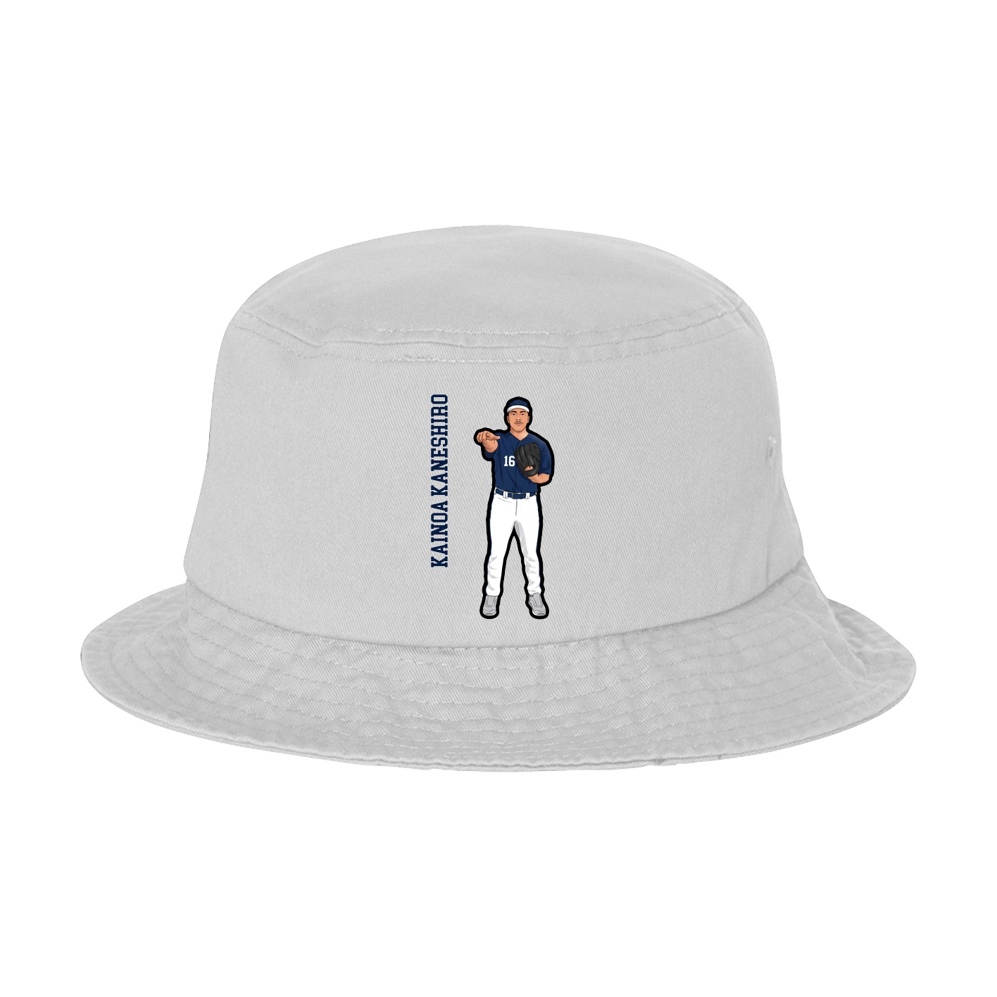 Bucket Cap — Name Vertical in White