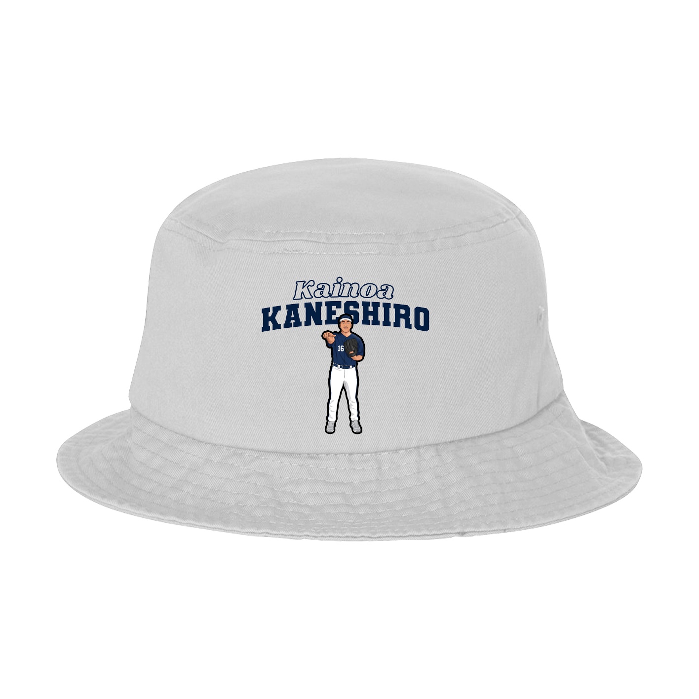 Bucket Cap — Name Arch in White