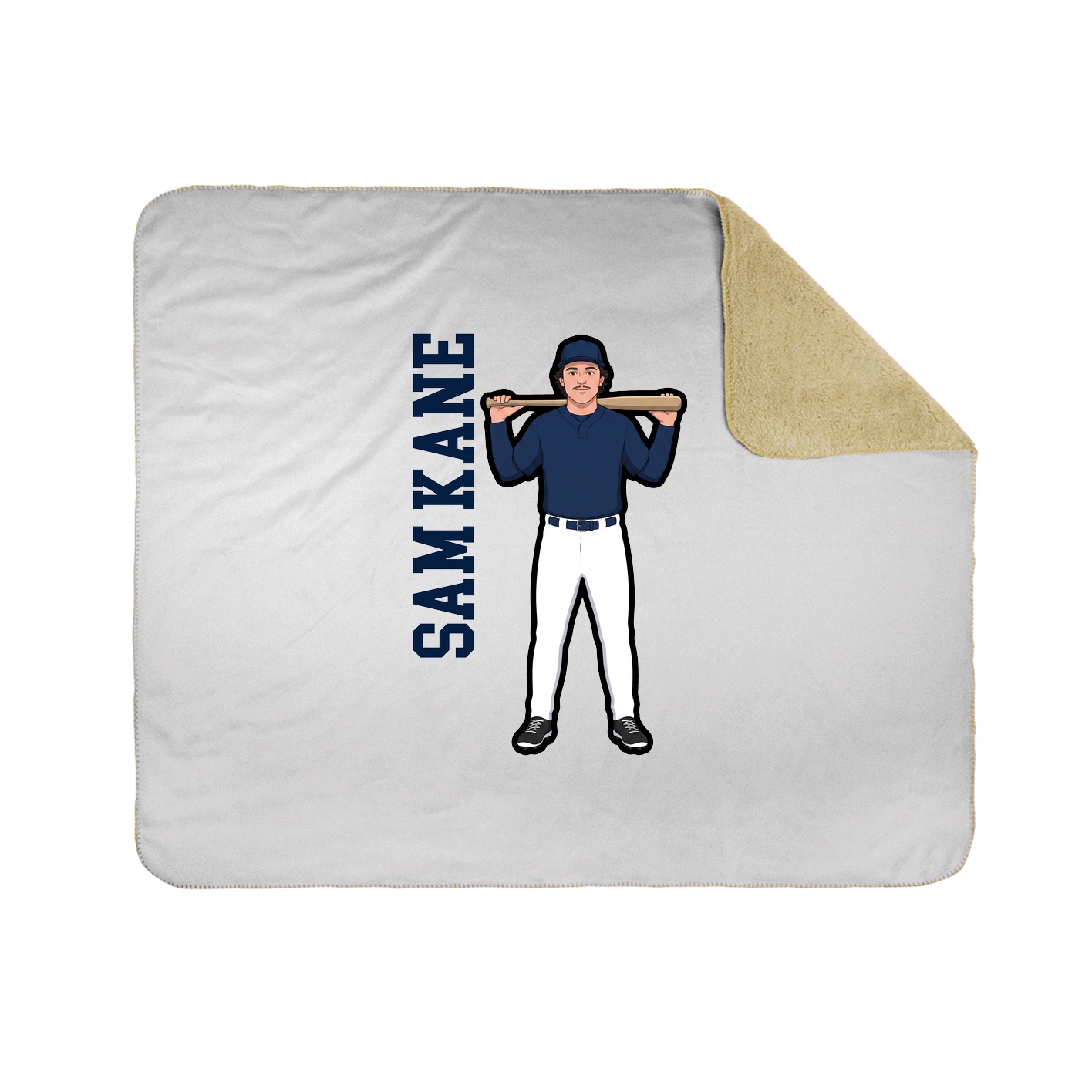 Throw Blanket — Name Vertical in White