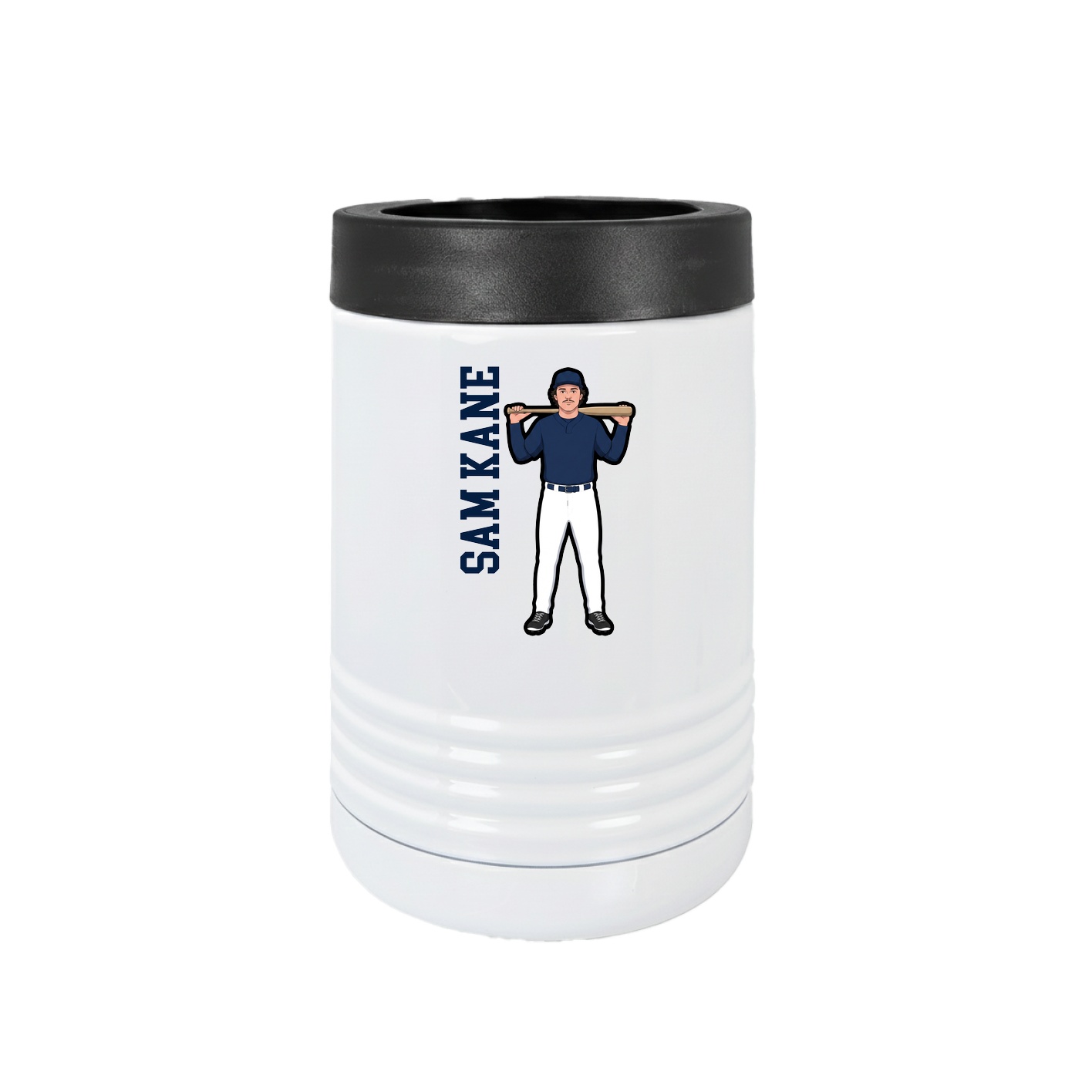 Beverage Holder — Name Vertical in White