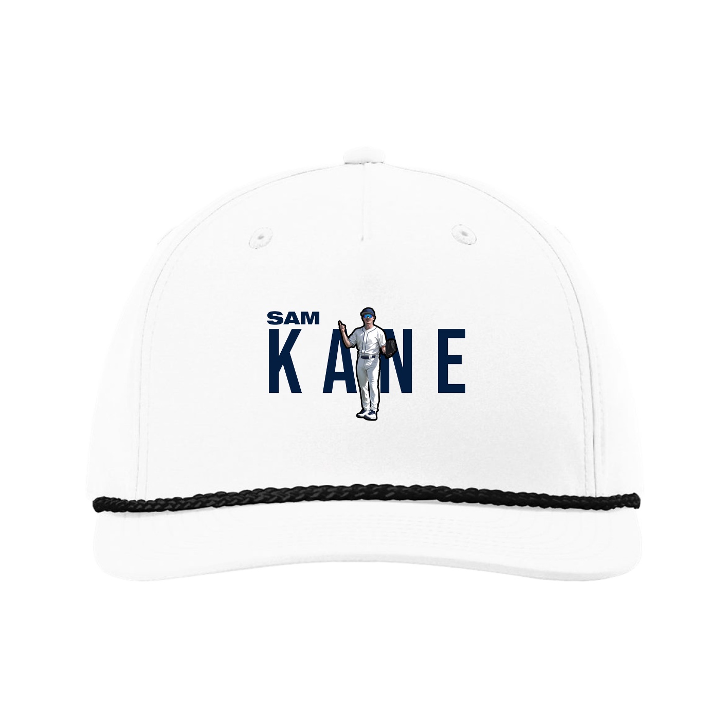 Five-Panel Classic Rope Cap — Player Name in White