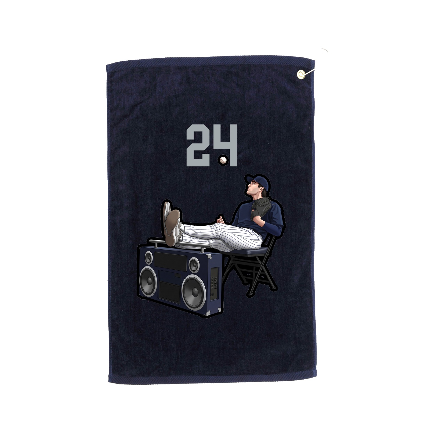 Golf Towel — Number Top in Navy