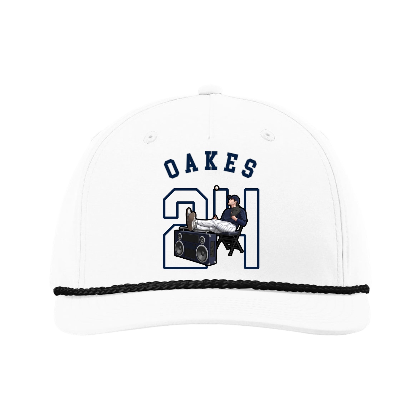 Five-Panel Classic Rope Cap — Shirsey Arch in White