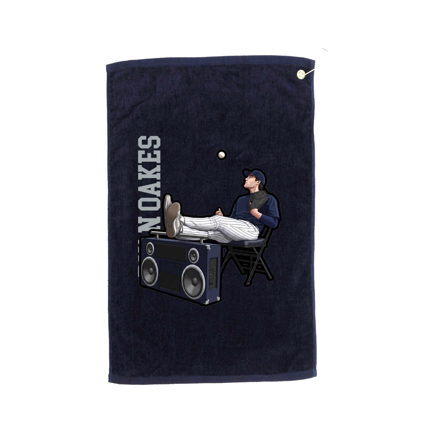 Golf Towel — Name Vertical in Navy