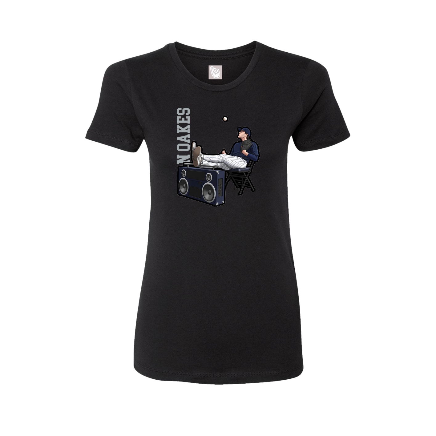 Womens Tee — Name Vertical in Black