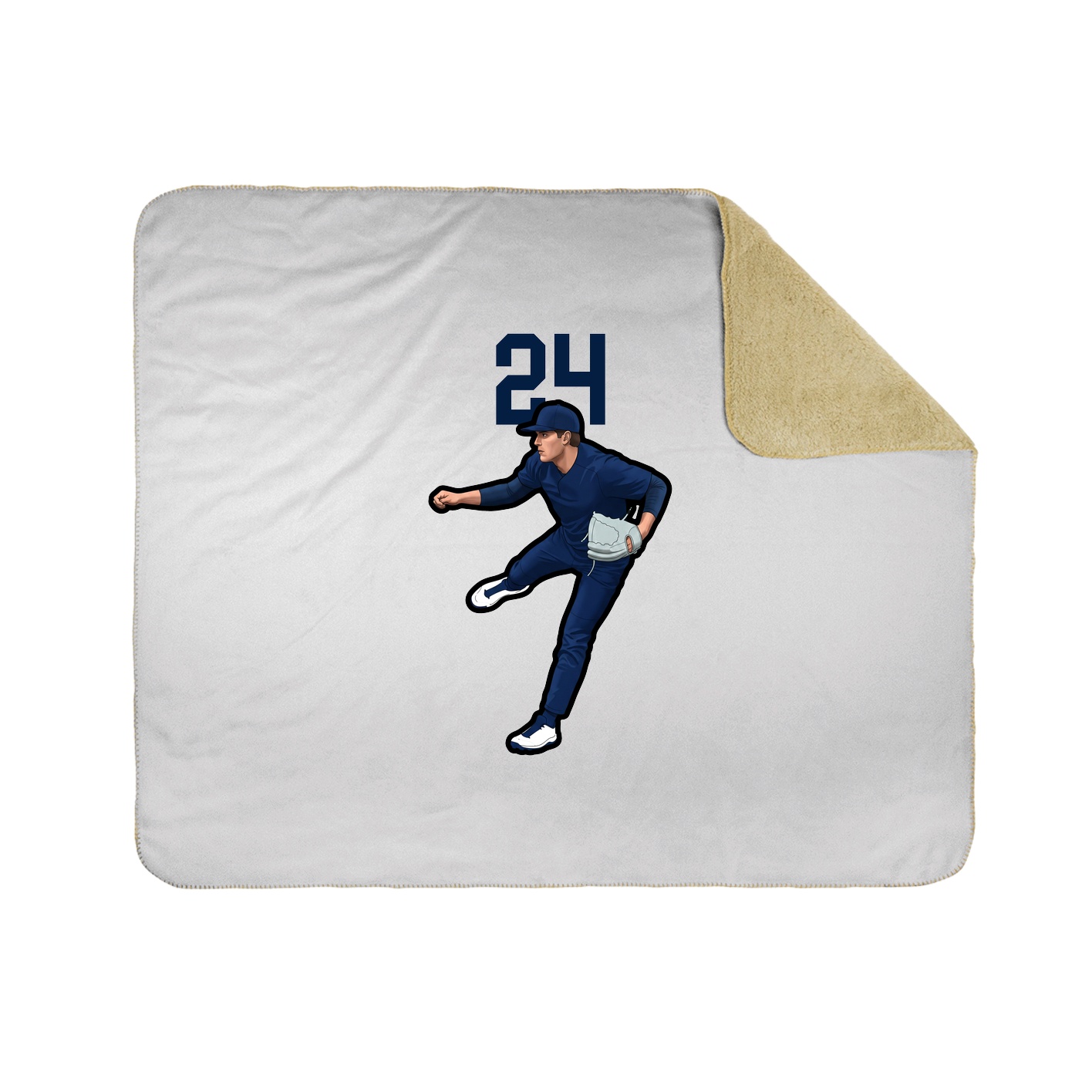 Throw Blanket — Number Top in White