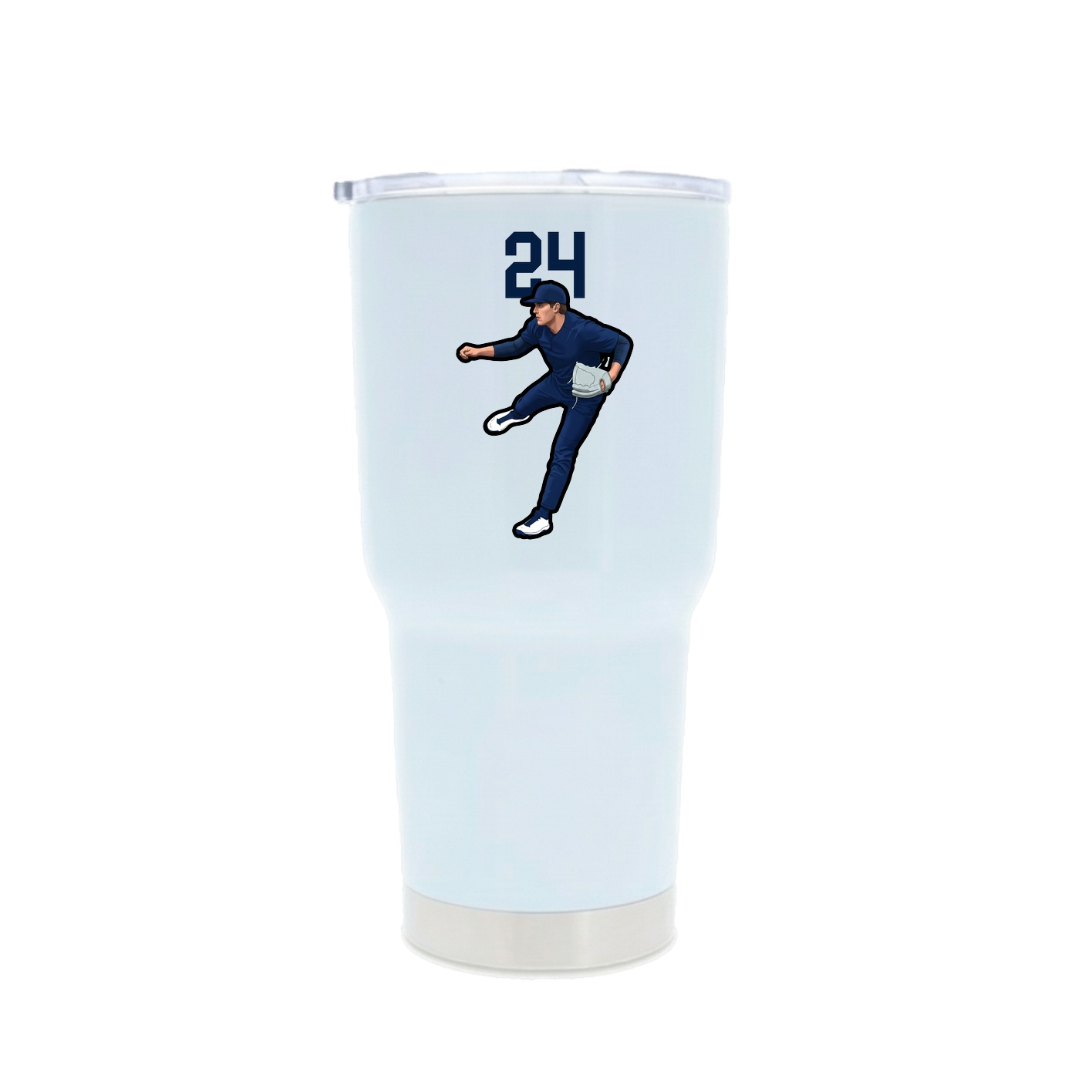 30oz Stainless Steel Tumbler — Number Top in White
