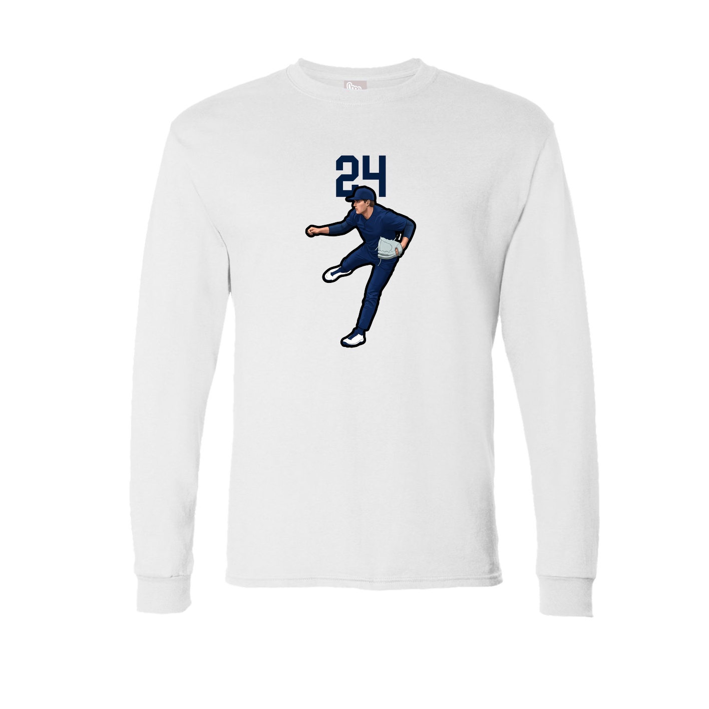Long Sleeve Tee — Number Top in White