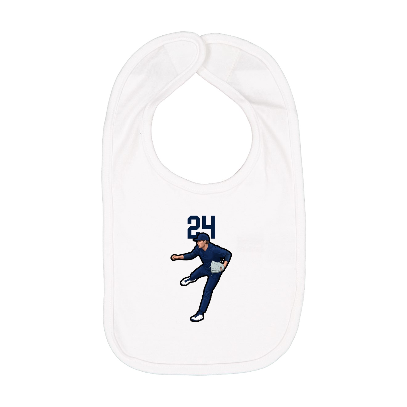 Infant Bib — Number Top in White