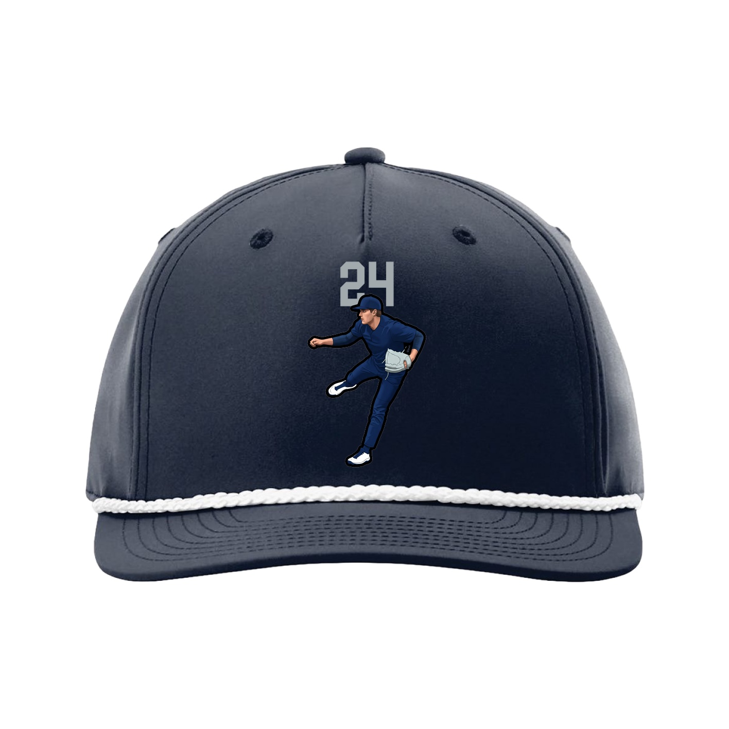 Five-Panel Classic Rope Cap — Number Top in Navy