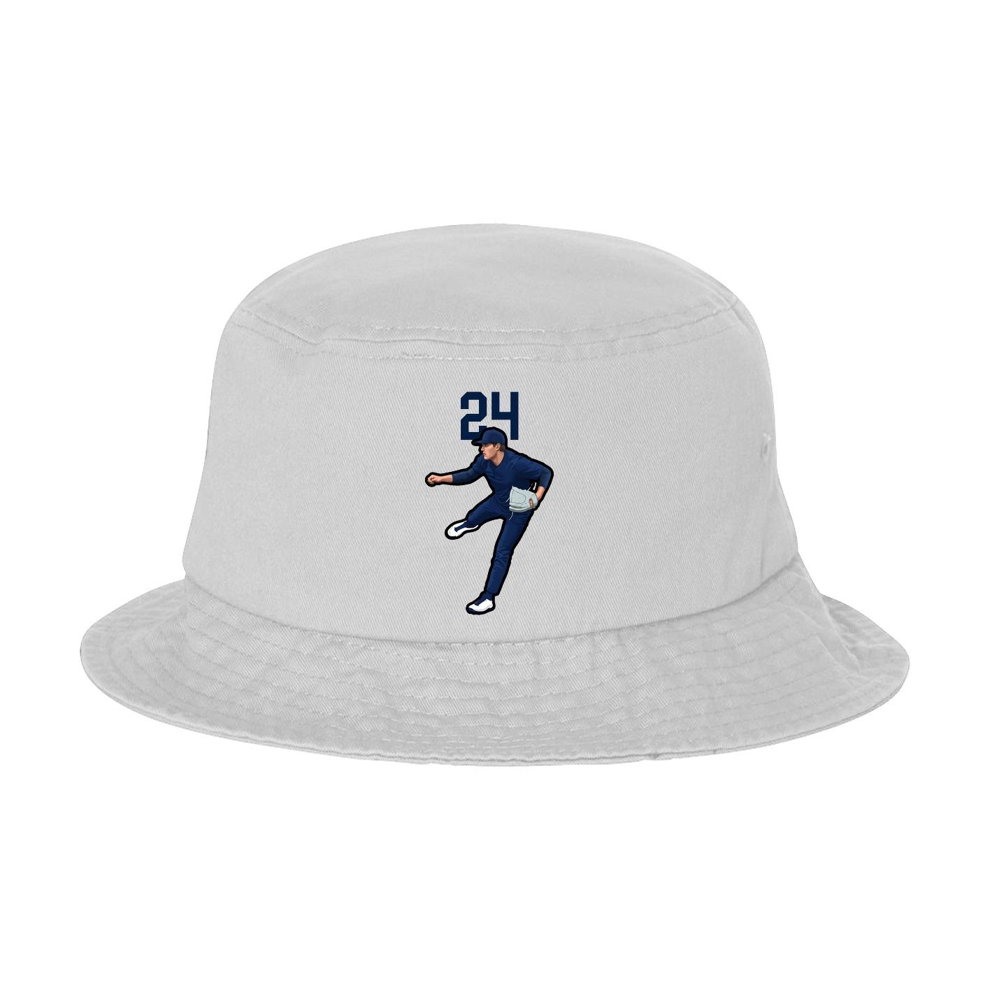 Bucket Cap — Number Top in White