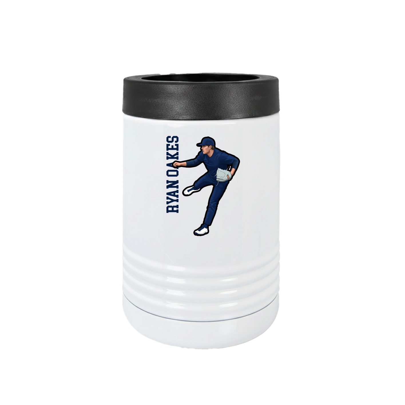 Beverage Holder — Name Vertical in White